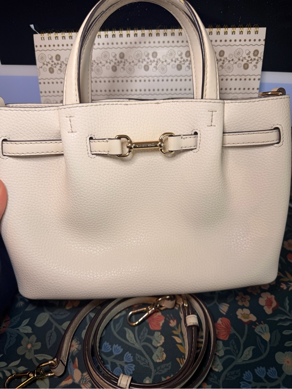 Michael Kors Leather Satchel with Gold Hardware